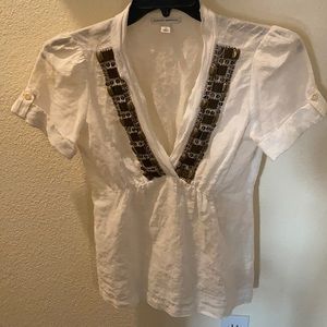 Banana Republic blouse with metallic beading
